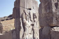 Der Knig kmpft gegen einen Dmon in Persepolis