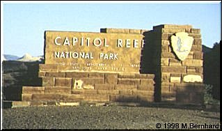 Einfahrt zum Capitol Reef Nationalpark